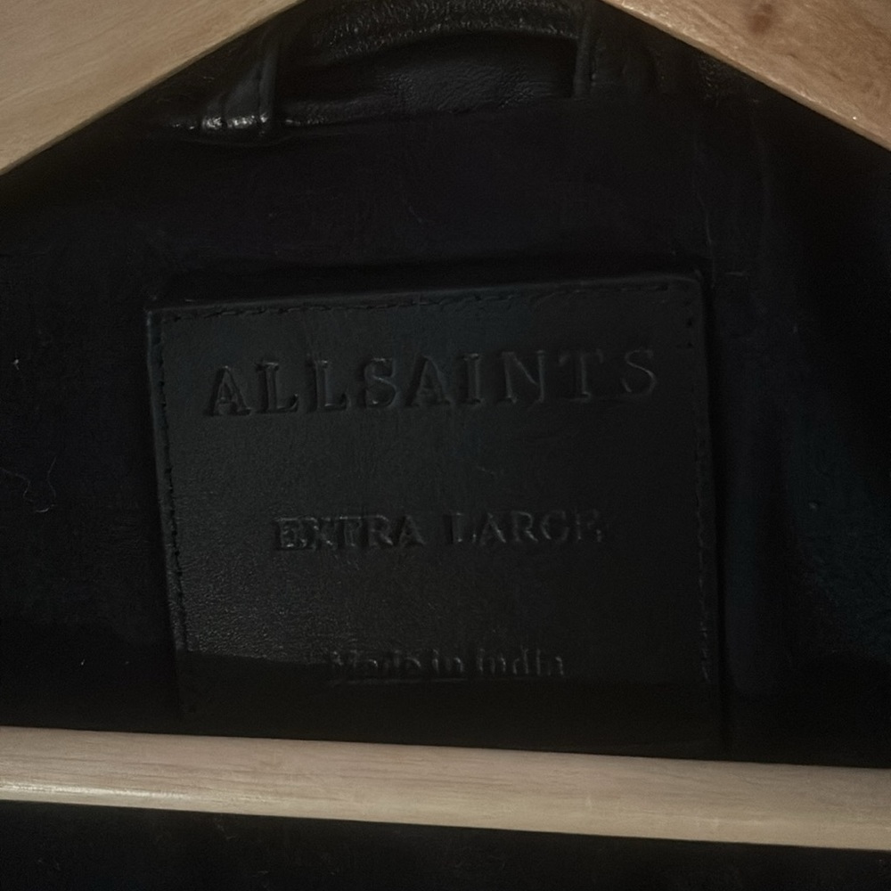 Men’s extra large All Saints leather jacket - Picture 4 of 5